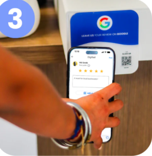 Étape 3 — Vous êtes prêt ! avec la plaque NFC Reevyo pour avis Google